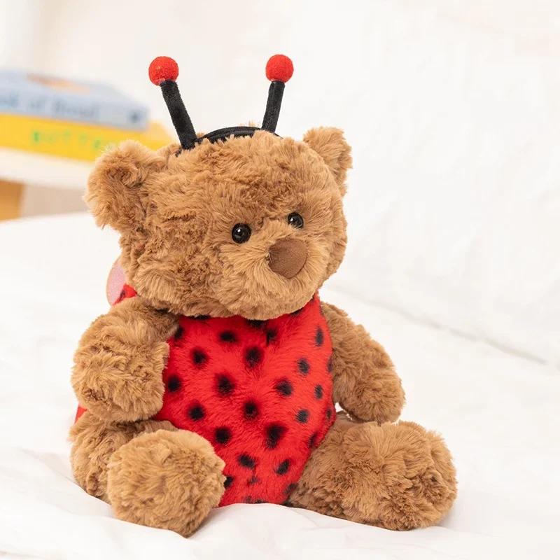 Lovely Bartholomew Bear Plushies Bee Coccinellidae Bear Stuffed Animal Plush Toy Soft Brown Bear Doll Xmas Gifts Girl