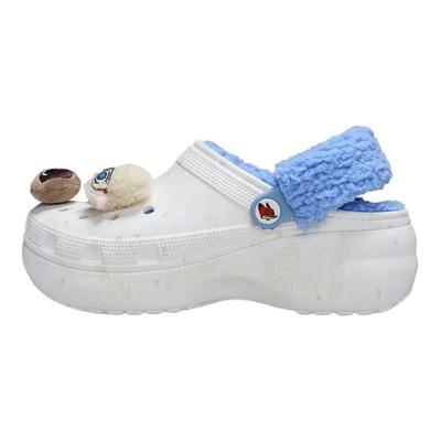 Disney Zoo Topia 2 X Classic Platform Clog White Blue Women Sneakers Tan 211751-90H