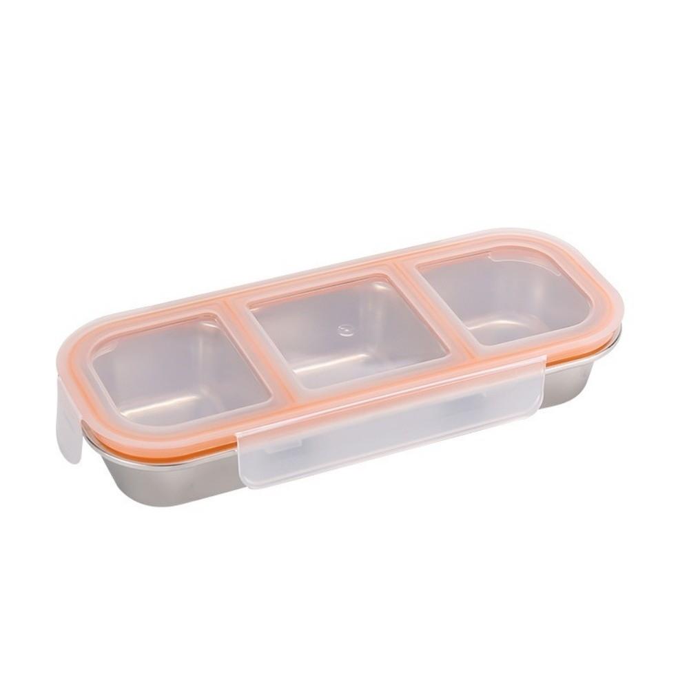 Leakproof Stainless Steel Lunch Box Reusable Fruit Food Fresh Box Seasoning Tray Camping