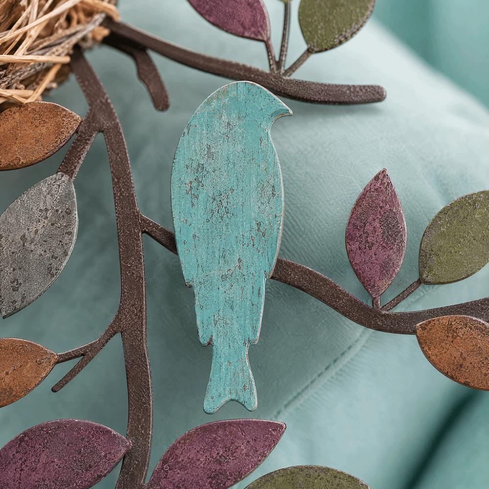 Rustic Design Metal Wall Decor Outdoor Art Tree Leaf Wall Decor Hanging Metal Tree Living Room