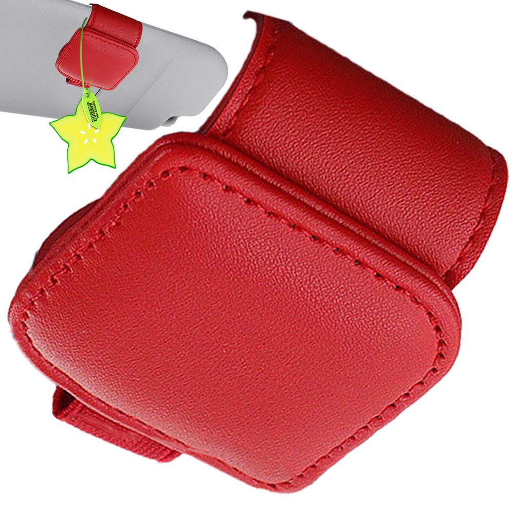 

Зажим для очков на козырек Кожаный держатель для очков Зажим для солнцезащитных очков Держатель для солнцезащитных очков в автомобиль Зажим для солнцезащитных очков Кармашек для хранения карт на солнцезащитном козырьке Козырек для очков красный