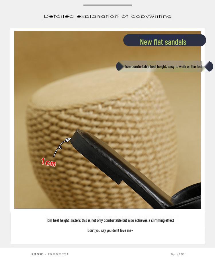 Chic Women's Rivet Slippers: 2025 Summer Fashion, Flat Bottom, Stylish Single Strap for Outdoors & Beach