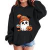 Kids Halloween Printed Hoodie, Loose Fit Casual Pullover for Boys Girls