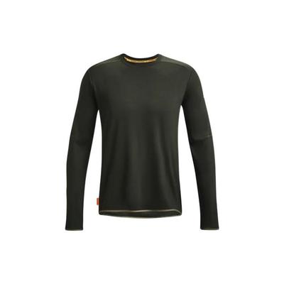Solid Color Reflective Crew Neck Long Sleeve T-Shirt Men Tops Baroque-Green 1370038-310