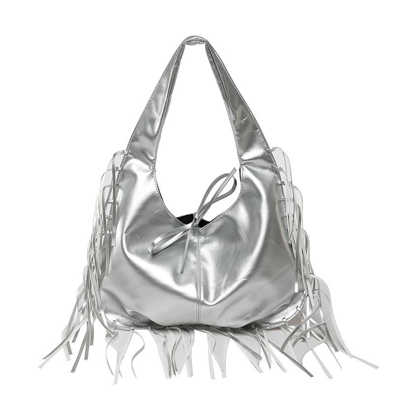 Retro High-Sense Mode Quaste Große Kapazität Tote Vielseitig Lässig Einfach Knödeltasche Unterarm Handtasche