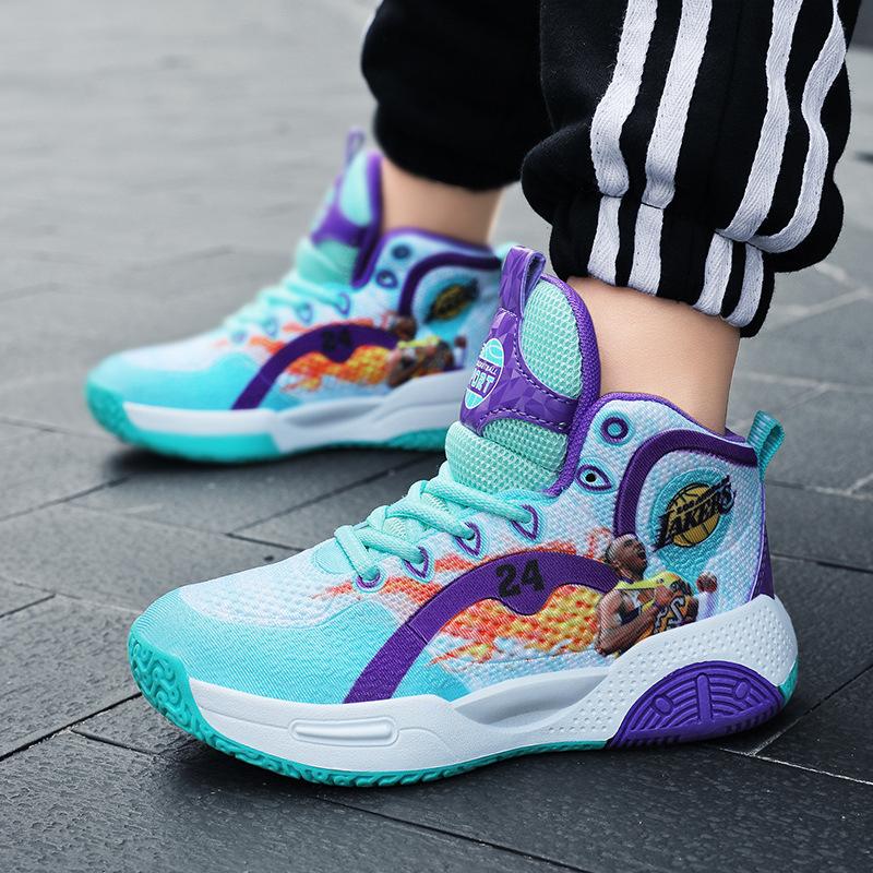 Children's Basketball Shoes 22 Spring New Children's Sports Shoes Mesh Breathable Middle and Older Children's Student Sneakers Generation
