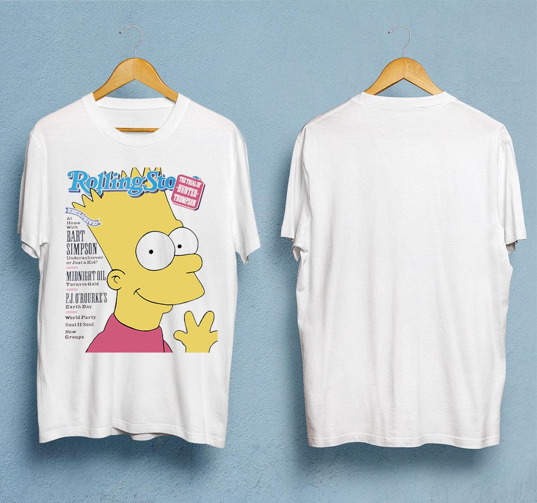 Bart Rolling Stone Magazine Cover Vintage TShirt Summer Mens and Womens Loose and Breathable Tshirt Top S