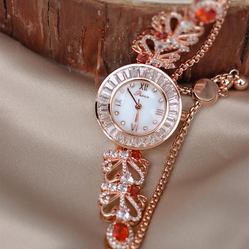 

CQ353 Модные женские часы Легкая роскошь Белый лебедь Высокое ювелирное искусство Инкрустированный нефритовый браслет Кварцевые часычасы для женщины