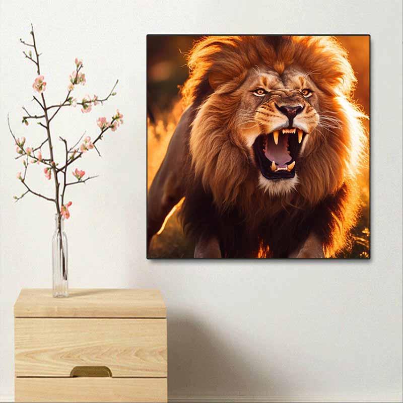 New Arrival 5D DIY Full Circle Diamond Painting "Lion" Embroidery Cross Stitch Home Decor Gift