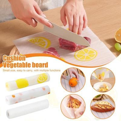 Disposable Cutting Board Mat, POE Disposable Cutting Mat, Collapsibles Cutting Board Sheet With Built-in Crease, Flexible Mat