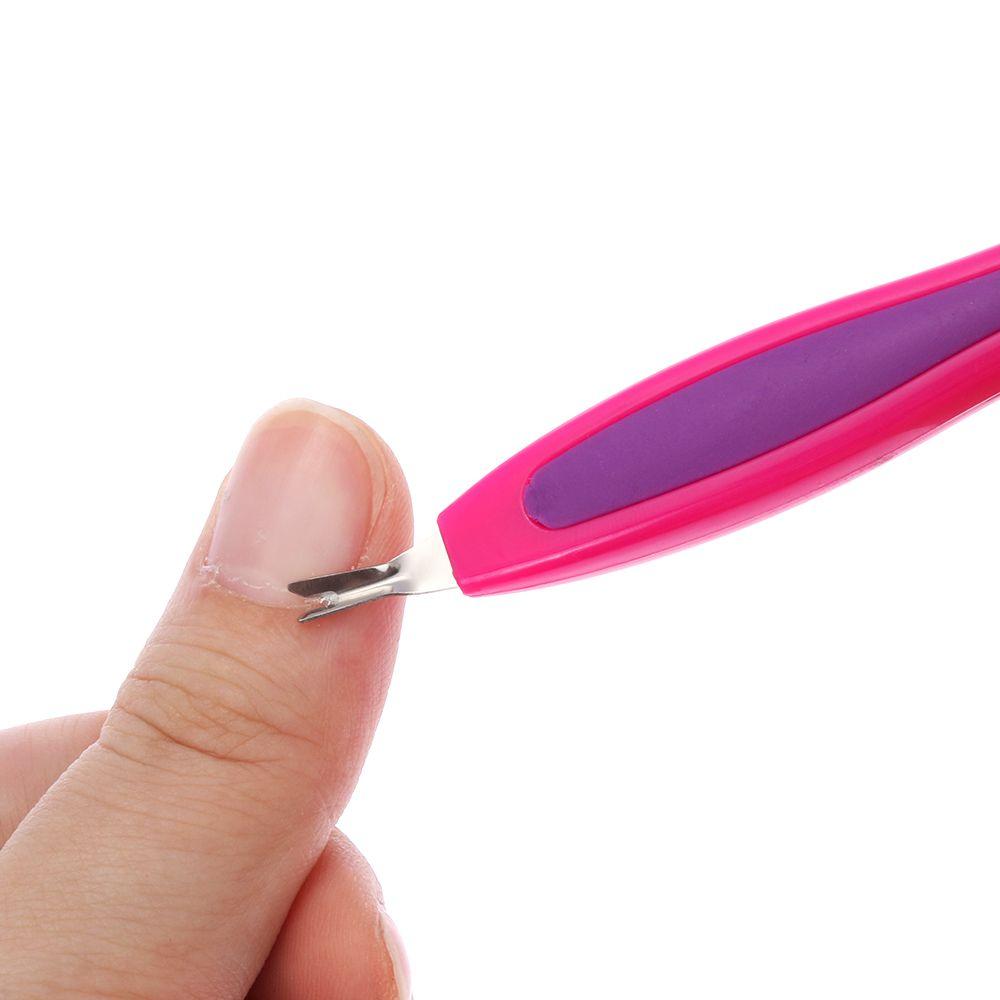 V-shaped Nail Tips Pusher Manicure Tool Cuticle Remover Dead Skin Trimmer Nail Art Fork Nipper
