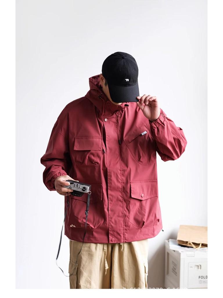 Unisex Multi-pocket Japanese Outdoor Hoodie Jacket for Autumn/Winter Camping and Mountaineering