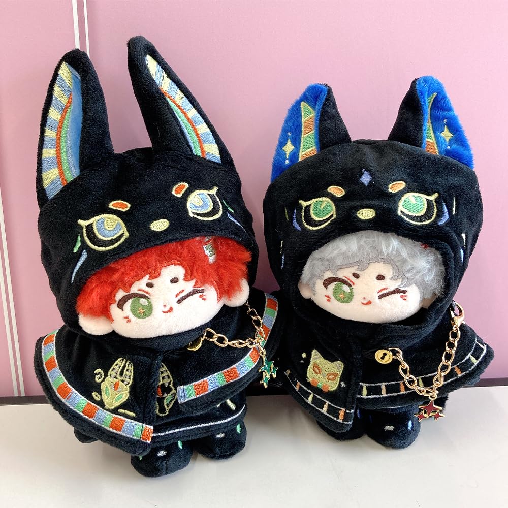 Egyptian God Plush Clothes [Poncho, Hoodie, and Shoes Set] for 10cm Bastet Plush Clothes Kigurumi Accessories Otaku Doll Mascot Kpopdoll Costume