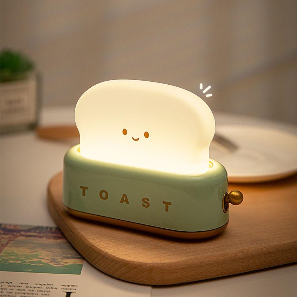 Cartoon Toaster Lamp Dimmable Mini Table Lamp Ambient Lighting Bread Toast Table Light  Bedroom