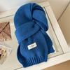 Solid color scarf women's winter atmosphere knitted wool versatile simple warm thickened couple scarf men's batch