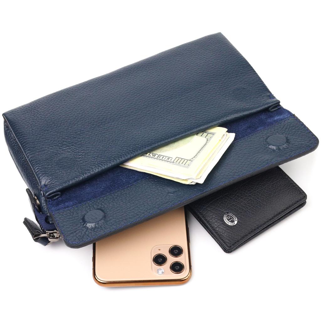 Pánská prostorná spojka z pravé kůže CANPELLINI 21550 Blue