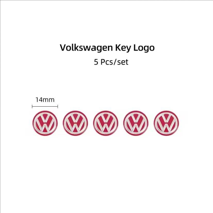 10/5Pcs 14MM Car Remote Key Badge Emblem Metal Logo Stickers For VW GTI Polo Golf Passat Tiguan Arteon Touareg CC Taigo Hub Cap