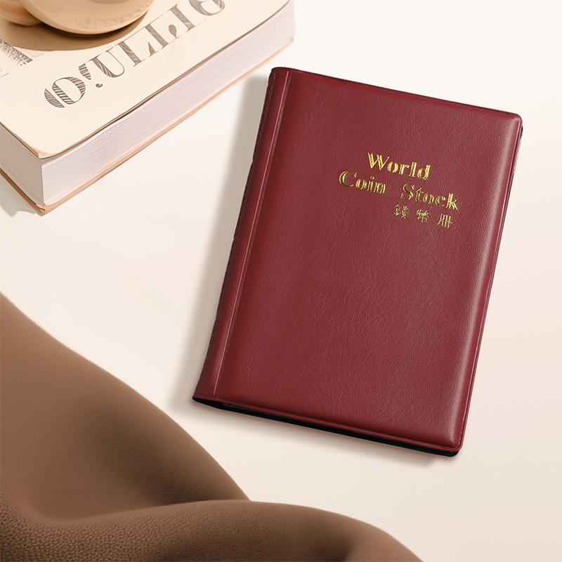 1PC PU Leather Coin Holder Coin Storage Bag Collector 120 Grid Mini Commemorative Coin Purse Medallions Badges Pockets