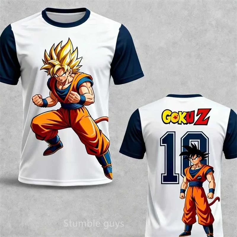 Men Dragon Ball T-Shirt Frieza Buu Graphic Print Summer Short Sleeve
