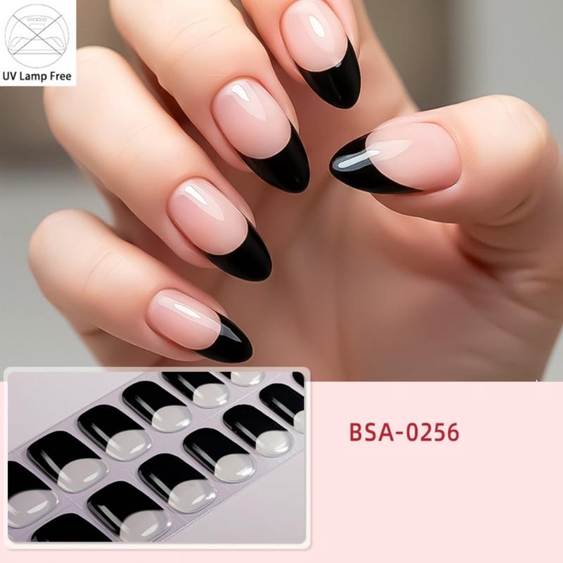 Quickly dry SelfAdhesive Nail Art Stickers Soft Waterproof Materials Gel Nail Strips For Daily Use And Special Occasions
