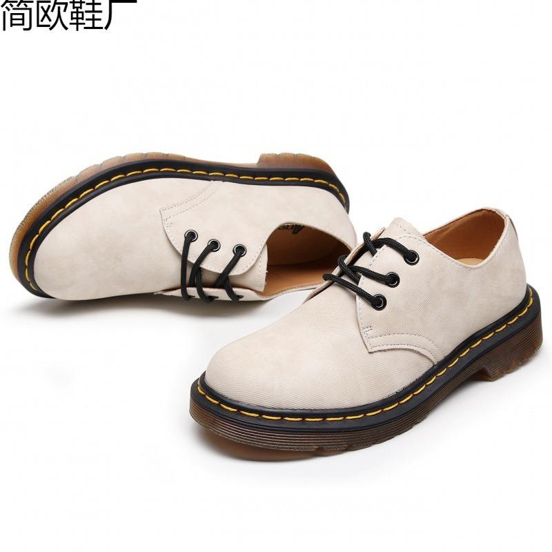 Zapatos bajos de lona con patrón, zapatos pequeños de cuero para hombre, botas cortas grandes de cuero, cabeza redonda, para parejas de hombres y mujeres, casual