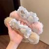 Plush Lace Bow Hairband with Cute Bear Ears for Women - Non-slip Headband Ideal for Face Washing