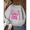 European sizes Kids' Fashion Round Neck Sweatshirt, Casual Printed Top