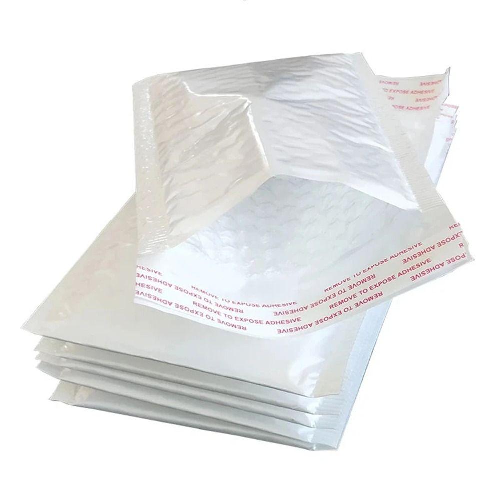 20 Stück Langlebige Weiche Luftpolsterumschläge Wasserdichte Perlmuttfolie Versandtaschen 11/15/18cm Selbstversiegelnd Weißer Schaumstoffumschlag