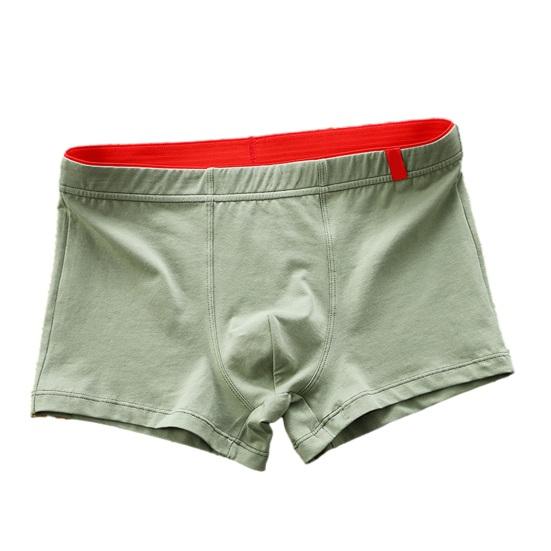 Yousheng Men Boxer Underwear Mid-rise Elastic Waistband U-Convex Shorts Briefs Soft Fabric Smooth Stitching Basic Panties