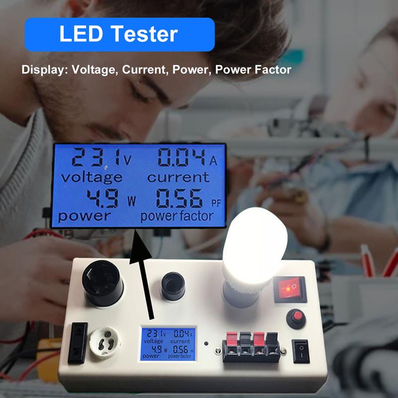 Lamp Tester Box LED Bulb Power Tester Multifunctional Current Voltage Power PF E27 E14 GU10 2 Prong Plug Bulb Socket Tester