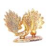 Double Peacock Metal Statue, Lovers Peacock Couple, Animal Showpiece Figurines, Feng Shui As Table Top Figurine for Living Room