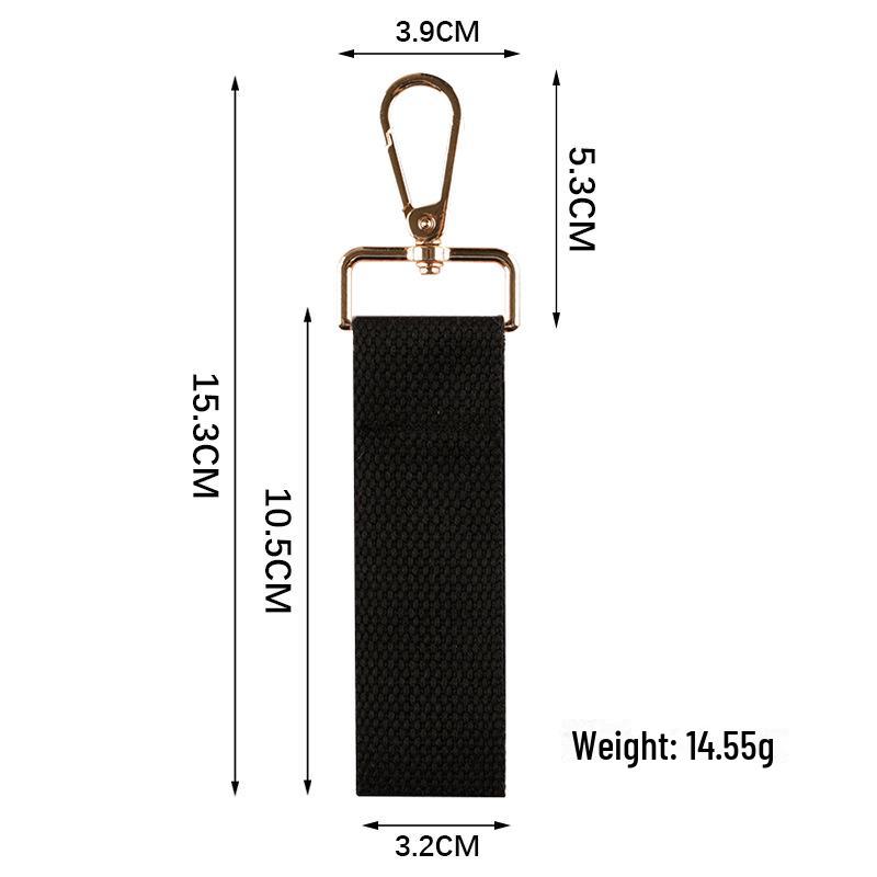 Personalized Pure Cotton Canvas Belt Keychain with Contrast Colors – Handmade INS Style