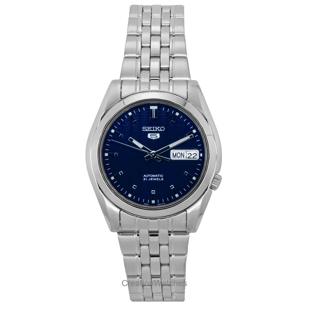 

Восстановленные мужские часы Seiko 5 с автоматическим механизмом и темно-синим циферблатом SNK357K1 темно-синий