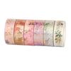 Yubbaex Floral Masking Tape with Gold 15mm Wide x 6 Perfect for Gift DIY and Notebook Decorations Foil, Rolls, Thin, Wrapping, Crafts, (Golden Flower)