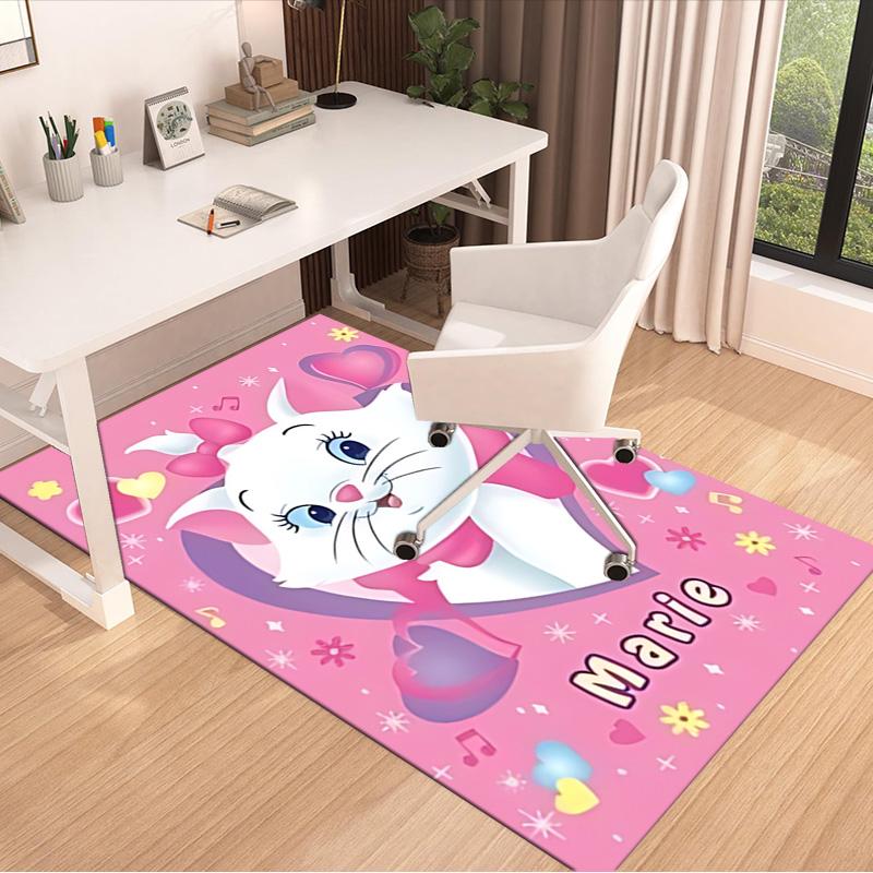 Pink Heart Marie Cat Carpet For Playroom Bedroom Living Room Sofa Home Decorkids Game Area Rug Nonslip Floor Mat