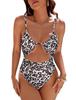 Sexy One-Piece Leopard Neckline Swimsuit With Cutouts