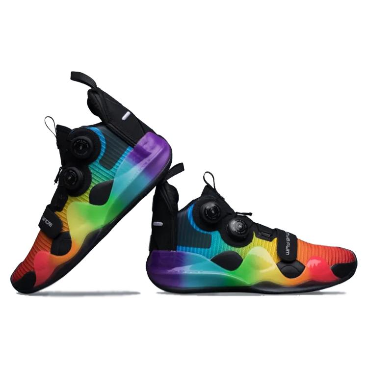 Li Ning WOW 8 Way Of Wade 8 Antiscivolo Copertura Supporto Reattività Scarpe da Basket Mid-top Uomo Arcobaleno ABEP001-10
