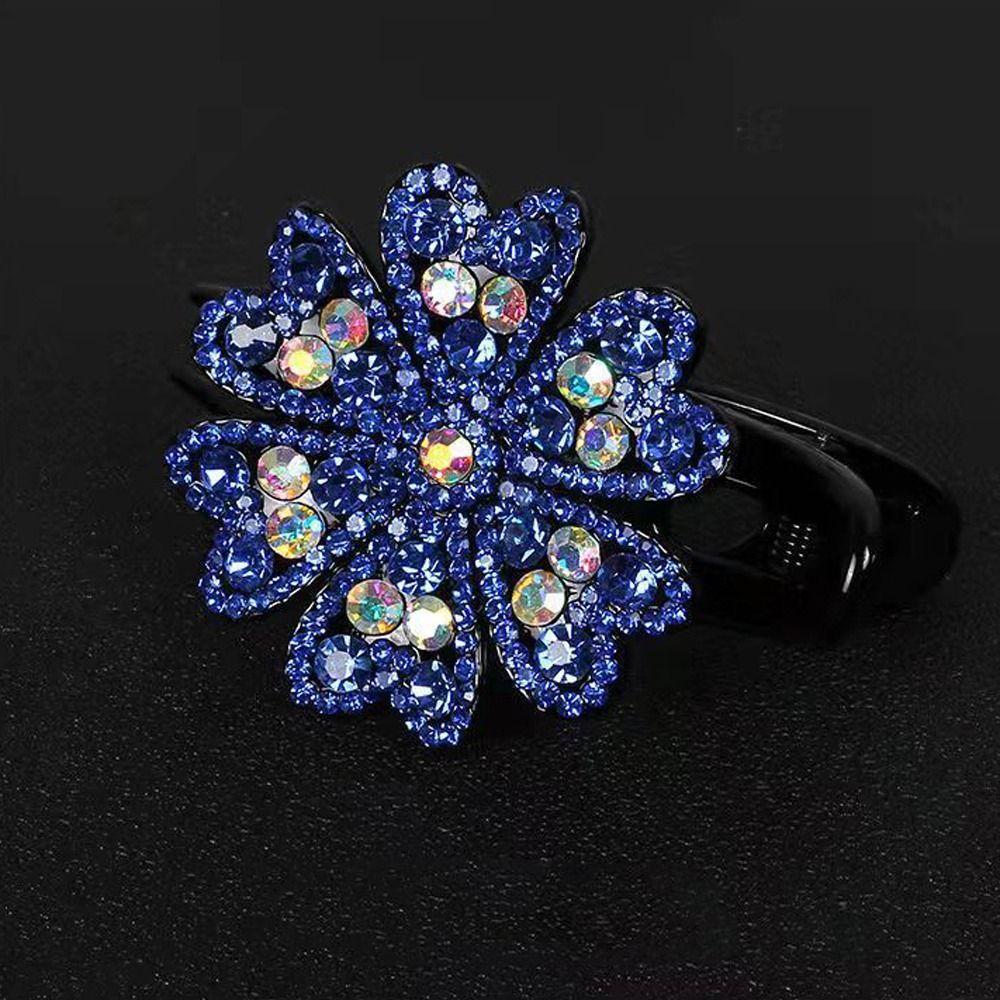 Korean Hair Claws Flower Hair Clips Crystal Hairpins Women Barrettes Rhinestone Duckbill Clips