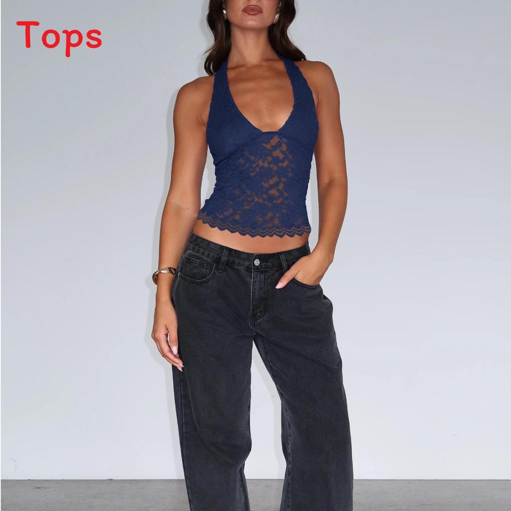Y2k Sexy Lace Cami Top With High Elasticity For Streetwear Women