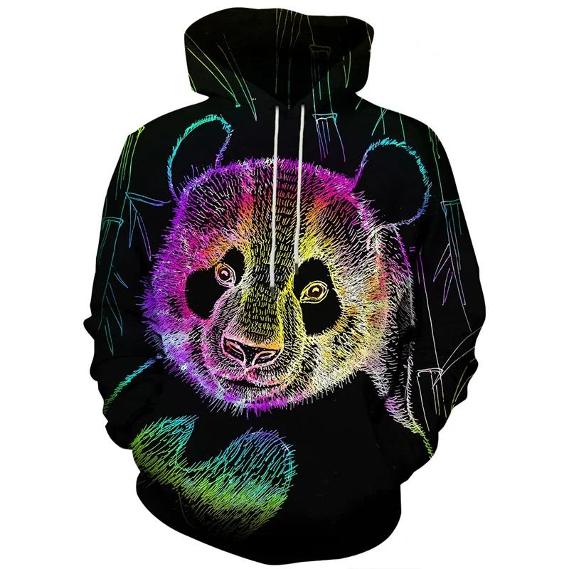 Funny Panda Graphic Hoodie Men Clothing 3D Kawaii Animal Lion Tiger Printed New In Hoodies Women Harajuku Fashion Y2k Pullover