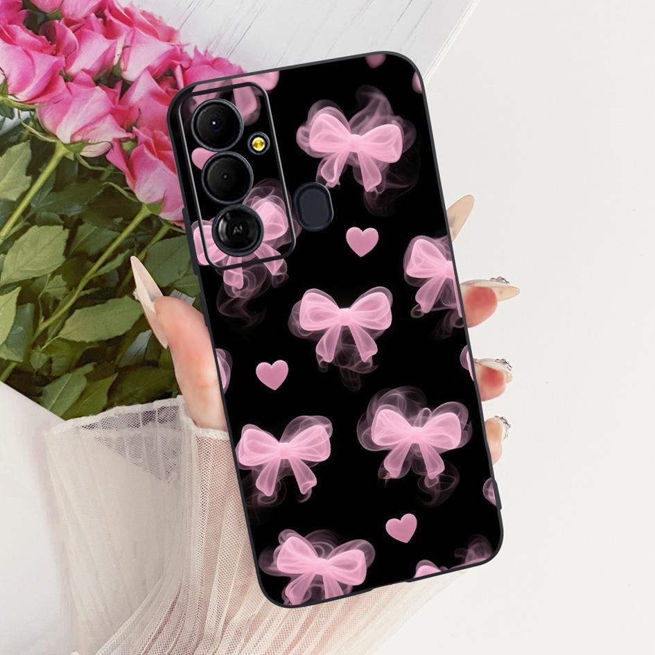 Case For Tecno Pop 6 Go Cover BE6j Popular Flowers Soft Black Silicone Shockproof Fundas For Tecno Pop 6 BE7 Pop6 Pro BE8 Bumper