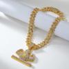 Diamond Muscle Money Bag Hip Hop Pendant: High-End Alloy Rhinestone Men's Cuban Chain Necklace