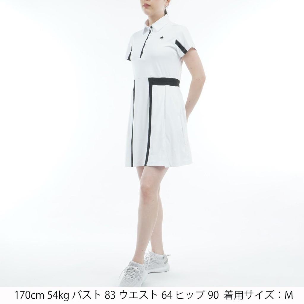 Coq Sportif Short Sweat Quick Stretch WH00 [Le Golf] Dress, Collared, Sleeve, Absorbent, Drying, Transparent, Golf, LG5SOP00L, Women's, (White)