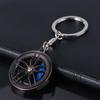 Rotatable Wheel Hub&Brake Keychain 3D Car Accessories Keychain Wheel Hub Key Chain  Car Enthusiast