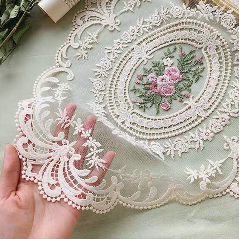 

Lace Table Runner Flower Embroidered Tablecloth DD-11623