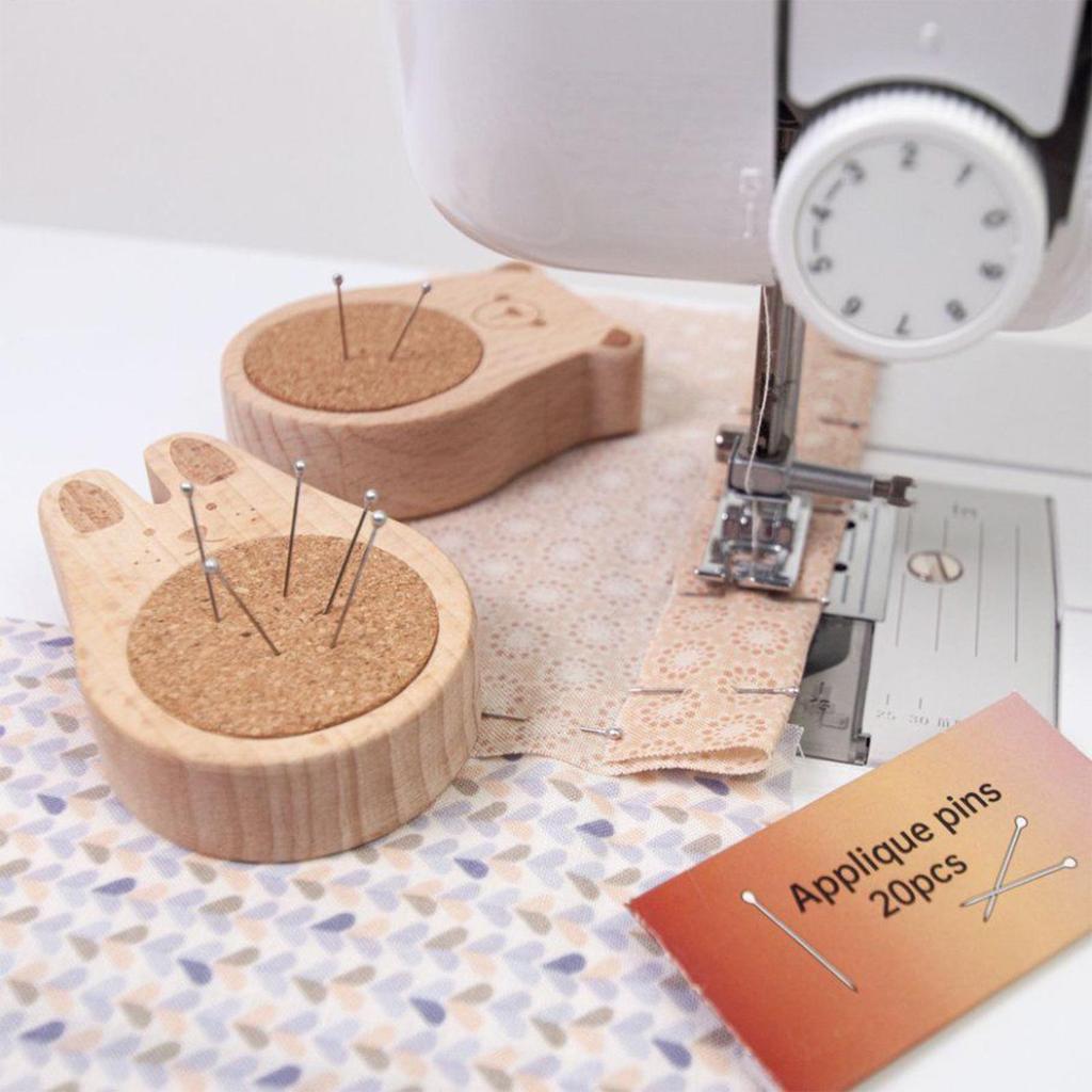 Pin Cushion Wooden Cute Sewing Pin Holder Knitting Accessories for Home Bed Work Mending Embroidery Stitching Thread Clothing