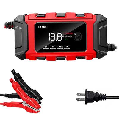 E-FAST Car Battery Chargers 12V/6A Full Automatic Battery Chargers Maintainer Portable Trickle