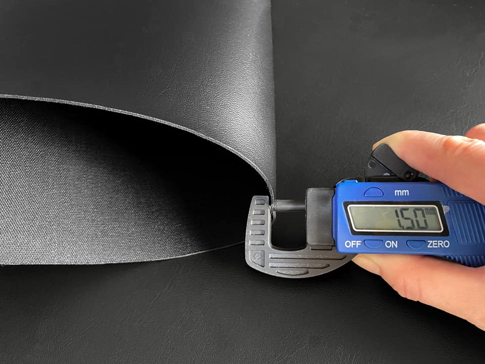 Thick synthetic leather fabric 92 x 43cm (black, 1.5mm thick)