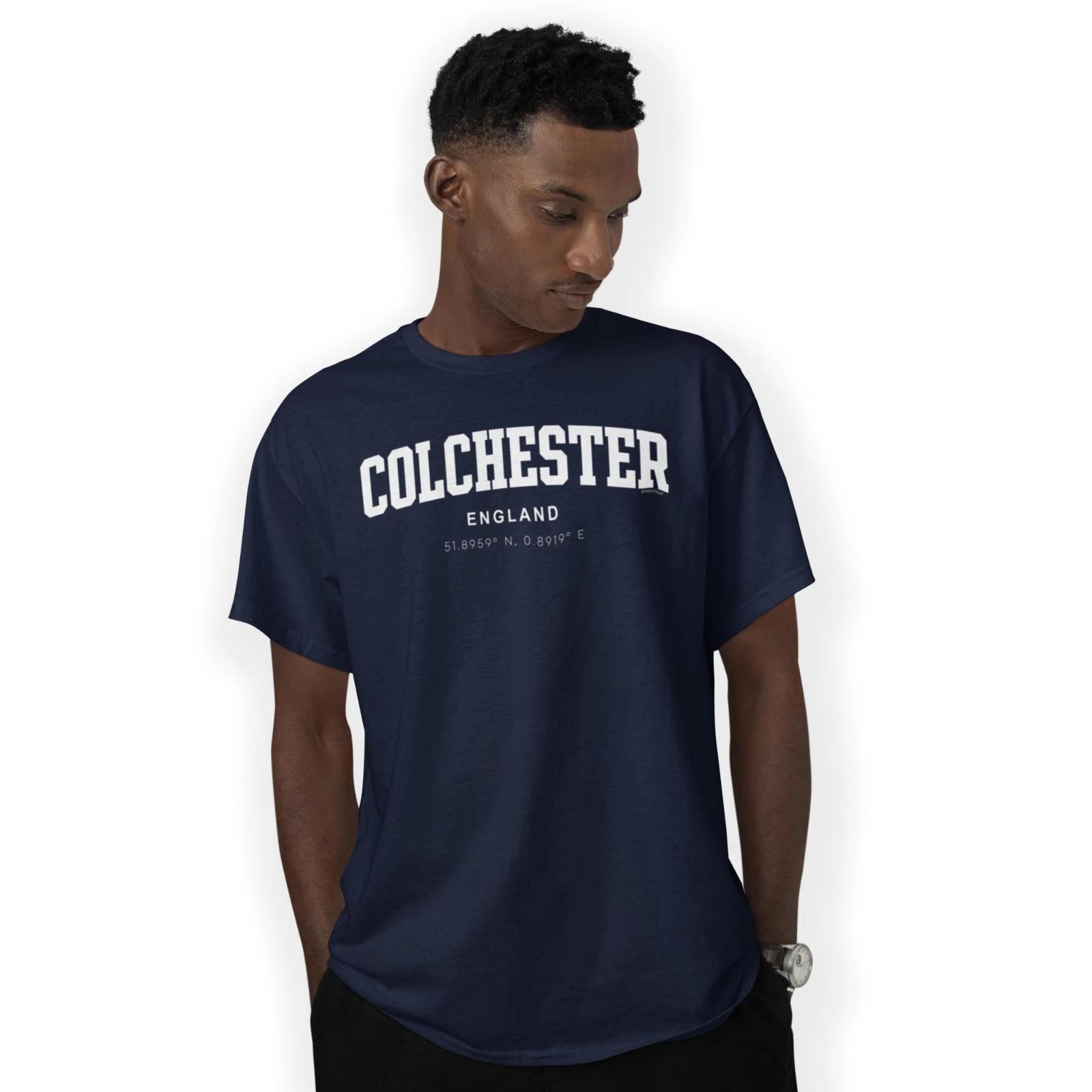 Colchester Varsity Style Print With Coordinates Hand Printed T-Shirt S