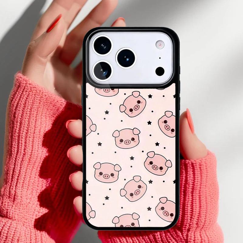 Pig Cute Phone Case for iPhone 17 Air 16e 15 14 13 Pro Max Back Cover for 12 11 Pro Coque